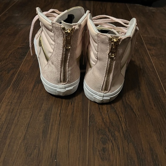 Vans Metallic Toe Sk8-Hi Zip Heavenly Pink & Gold Girls Shoes - Pink - 7 - Picture 6 of 7